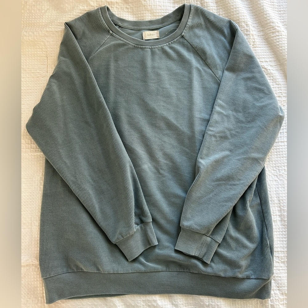 Women’s Oversized Loose Fit Altar’d State Ribbed Crewneck Sweatshirt